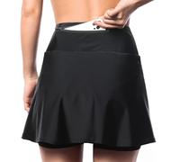 WENNEWU Gonna Ciclista Donna, Pantaloncini Ciclista, Pantaloni Corti 2 in 1, Gonna Ciclista con Pantaloncini Interni, con Tasca E Vita Alta, per MTB, Palestra, Golf, Corsa,Nero,EU XXL