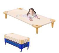 WENNEWU Lettini per Asili Nido per Bambini E Neonati, Lettini Impilabili per Aule Scolastiche Pronti Montare, Mobili Robusti per Aule, per Dormire, Riposare E Fare Riposino,Beige,5PCS 130cm