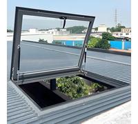 WENNEWU Lucernario da Tetto, Finestra per Pozzo di Illuminazione Interrato con Vetro Temperato A Doppio Strato, Porta di Accesso al Tetto A Filo Pavimento Copertura,LxW 75x75cm/29.5x29.5in