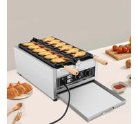 WENNEWU Macchina Commerciale per Taiyaki 2400W 6 Posti, Macchina Giapponese Rotante per Taiyaki con Piastra Cottura Antiaderente, per Ristoranti e Uso Domestico