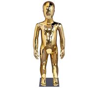 WENNEWU Manichino per Bambini, Busto per Bambini E Adolescenti, Manichini per Bambini A Figura Intera, Fibra di Vetro Lucida, per Vetrine, Esposizione di Abbigliamento,d'oro,85cm