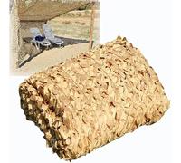 WENNEWU Rete Mimetica Bosco Rete Mimetica Rinforzata Militare Rete Nascosta Caccia E Tiro Tessuto Oxford Resistente 210D Rete Ombreggiante con Protezione Solare per Campeggio,Sand,5x9m