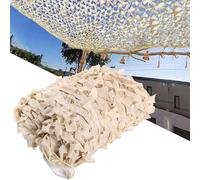 WENNEWU Rete Mimetica Bosco Rete Mimetica Rinforzata Militare Rete Nascosta Caccia E Tiro Tessuto Oxford Resistente 210D Rete Ombreggiante con Protezione Solare per Campeggio,Beige,2x5m