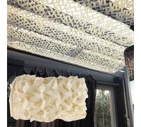 WENNEWU Rete Mimetica Caccia Reti Solari Impermeabili Tessuto Oxford 210D Rotolo Sfuso Schermo per Privacy Esterno per Militari Feste Compleanno Telo Copriauto Recinzione Giardino,Beige,6x10m
