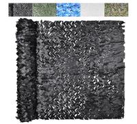 WENNEWU Reti Mimetiche, Decorazioni per Feste Militari, Reti Parasole, Rotolo Leggero E Sfuso, A Rete, per Caccia, Campeggio, Tiro, Fotografia, Telo Copriauto, Esterni,Nero,4x4m