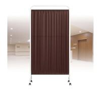 WENNEWU Schermo Divisorio per Privacy Medica Divisorio per Ambienti 90X180cm con Ruote Pannello Indipendente per Ambienti Recinzione Temporanea per Ospedale Aule Grandi Dimensioni,Marrone,5 Panel