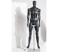 WENNEWU Supporto per Modelli A Figura Intera, Manichini Snodabili, Espositore per Manichino Regolabile, con Base Metallica Collegamento, per Negozi Abbigliamento al Dettaglio,Nero,Male B