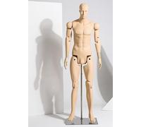 WENNEWU Supporto per Modelli A Figura Intera, Manichini Snodabili, Espositore per Manichino Regolabile, con Base Metallica Collegamento, per Negozi Abbigliamento al Dettaglio,Skin Colour,Male B