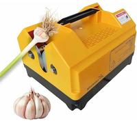 WENNEWU Tagliaradici Elettrico per Aglio, Macchina per Rimuovere Le estremità Superiori Dell'Aglio A Doppia Testa, Taglia Barba E Radici, per Aglio, Cipolla, Aglio Singolo,Giallo