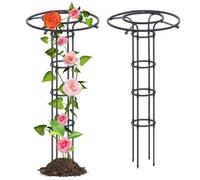 WENNEWU Traliccio Verticale in Metallo per Giardino, Supporto per Piante Rampicanti Forma Ombrello, Gabbia Antiruggine per Supporto Fiori, Supporto Rampicante, per Viti Pomodori Piselli,Nero,150CM