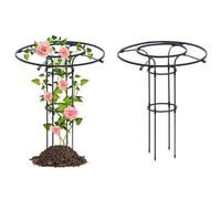 WENNEWU Traliccio Verticale in Metallo per Giardino, Supporto per Piante Rampicanti Forma Ombrello, Gabbia Antiruggine per Supporto Fiori, Supporto Rampicante, per Viti Pomodori Piselli,Nero,90CM