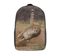 WENNUAN ghepardo Borsa Da Scuola Animali selvaggi Zaino Unisex Bambini,Nero 17inch