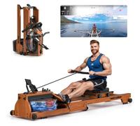 Wenoker Vogatore per la casa in legno massiccio pieghevole con display Bluetooth, struttura in legno di alta qualità, doppie guide scorrevoli, portata fino a 150 kg