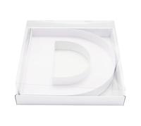 WENPACK Scatola di cartone riempibile a forma di lettera, 30,5 cm, con coperchio trasparente, per dolci e salumi al pascolo (D)