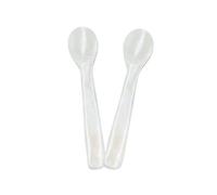 Wenplus - Cucchiai da caviale da 12 cm, in madreperla, con manico rotondo a forma di caviale, colore: bianco, stile D
