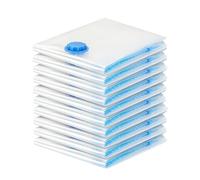 Wenrecu Sacchetti sottovuoto per vestiti, 10 pezzi riutilizzabili, sacchetti sottovuoto, con sacchetti da viaggio ermetici e salvaspazio(40X50cm)