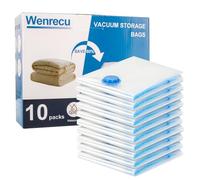 Wenrecu Sacchetti sottovuoto per vestiti, 10 pezzi riutilizzabili, sacchetti sottovuoto, con sacchetti da viaggio ermetici e salvaspazio (30x40CM)