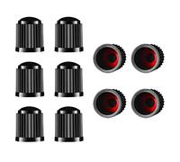 WENRENMK 10 Pezzi Tappini Gomme Auto, Tappi Valvola, Tappi per Pneumatici, Adatto per Bicicletta, Moto, Auto (Nero)