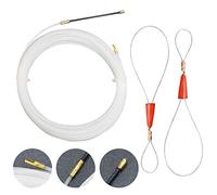 WENRERO 15m Sonda Passacavi con Molla di Guida Sonda Tiracavi in Nylon Diametro 3 mm Sonda per Cavi Elettrici Molla Passacavi Sonda per Cavidotti Kit di Strumenti per L’installazione di Cavi, Bianco