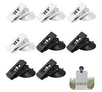WENRERO 8 Pezzi Clip a Ventosa per Auto Portabiglietti per Parabrezza per Auto in Plastica Clip per Ventosa per Finestra Multifunzione per Carte Biglietti Parabrezza Tenda e Foto Clip, Nero e Bianco