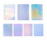 wenrescry 21 Fogli Adesivi Olografici A4, Pellicola Vinile Autoadesiva Trasparente, Impermeabile, 7 Motivi per Fai-da-te, Decorazioni, Finestra, Scrapbooking