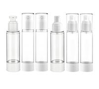 Wenrescry 6 Airless Flaconi,dispenser per pompa da 30 ml, contenitore cosmetico da viaggio, bottiglia con pompa da riempire, bottiglie da viaggio portatili per lozioni, disinfettanti e cosmetici