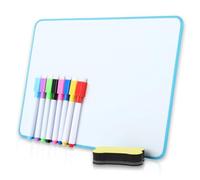 wenrescry Dry Erase, piccola lavagna bianca con supporto antiscivolo, lavagna magnetica su entrambi i lati, con penne, magnete e gomma, per studenti, aule, ufficio (32 x 23)