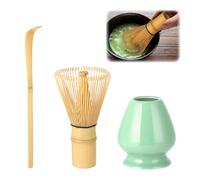 Wenrescry Set Cerimonia Matcha, Set Completo per Preparare Tè Verde Matcha Tradizionale Giapponese - Accessorio Perfetto con Cucchiaio e Porta Frusta per Autentica Esperienza di Tè (Mei Ziqing)