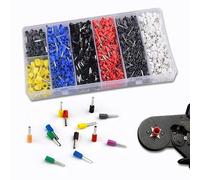 Wenrescry Set di 1800 manicotti terminali isolati, 0,5 - 10 mm², colorati in inserti ottone stagnato per collegamenti a filo