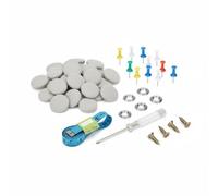 Wenrescry Set di riparazione universale per tettuccio auto, 100 pezzi, clip e bottoni con 100 perni di posizionamento, cacciaviti e metro a nastro, resistente alla ruggine