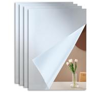 Wenrescry Specchio Adesivo da Parete A4, Set di 4 Pezzi - Specchio Acrilico Infrangibile, Decorativo, Resistente all'Umidità, Antimuffa, per Bagno, Soggiorno e Camera
