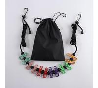 Wenrescry Stendibiancheria campeggio, filo elastico per campeggio e viaggi, accessori da campeggio, 4 m, filo da viaggio retrattile con 12 mollette per esterni, vacanze e dormitorio