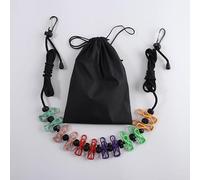 Wenrescry Stendibiancheria campeggio, filo elastico per campeggio e viaggi, accessori da campeggio, 4 m, filo da viaggio retrattile con 12 mollette per esterni, vacanze e dormitorio