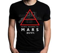 WENROU 30 Thirty Seconds to Mars Glyphic Symbol - Maglietta girocollo da uomo, Nero , L