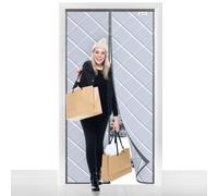 WENT Tenda termica magnetica per porte, 90 x 215 cm, protezione dal freddo, mantiene la vostra stanza calda. Grigio