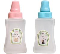 Wentoenapp 2 mini bottiglie di ketchup, bottiglie vuote da spremere per condimenti, contenitori in plastica per condimenti per insalata, pomodoro, ketchup, condimenti, da spremere, per condimenti