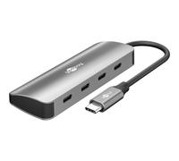 goobay Hub USB-C 10 Gbit/s, hub dati USB 3.2 Gen 2 con 4 porte USB-C, adattatore SuperSpeed+ in alluminio per MacBook, laptop, SSD NVMe e altro ancora - 76565