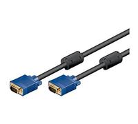 Goobay 93378 Cavo per Monitor SVGA Full HD, Dorato, Blu/Nero, 10m Lunghezza del Cavo