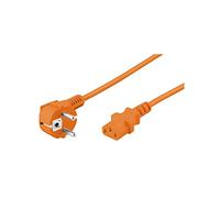 Wentronic - Cavo di alimentazione angolato con connettore Schuko conforme a IEC 320 C13, Made in Germany, lunghezza: 3 metri, colore: Arancione