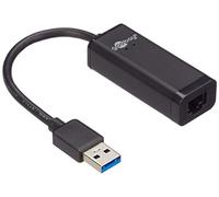 Wentronic Goobay 39038 - Convertitore di Rete USB 3.0 Gigabit Ethernet, Colore: Nero, 0,1 m