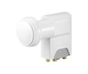 Wentronic Goobay Universal Quad LNB bianco-grigio - LNB digitale SAT (DVB-S2) per 4 partecipanti (ricezione 4K/HDTV/3D) (67272) NEW