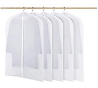 WENTS Copriabiti Antipolvere Trasparenti Coprisedili per Vestiti Antipolvere Impermeabili e Anti umidità con Cerniera per Camicia Costumi Cappotti 5 Pezzi 60 x 80 cm
