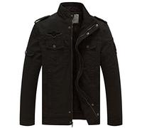 WenVen Cappotto Invernale Imbottito Caldo Coat Hood Warm Windproof Overcoat Work Winter Giaccone da Lavoro Uomo Nero XXL