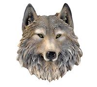 Wenwan Decorazione Murale Testa di Animale, Scultura in Resina,Lupo