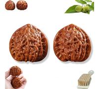 Wenwan Walnuts, Chinese Walnut Fidget for Hand Massage & Stress Relief, Natural Solid Wood Hand Exercise Balls, Traditional Health Care Gift for Elderly & Meditation (B-High Throw, 36-37mm)