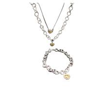 wenwendianzi 2025 Nuovo set di collana e bracciale con filo a forma di cuore, elegante e semplice (1)