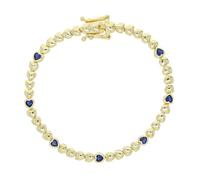 wenwendianzi Bracciale tennis con perline e ciondolo a forma di cuore multicolore (Blue)