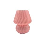 wenwendianzi Lampada da scrivania in Vetro Lampade da Comodino da Tavolo in Vetro Lampada da scrivania for Decorazioni for la casa a Forma di Piccolo Fungo a Strisce Vintage(USB Tricolor-Pink)