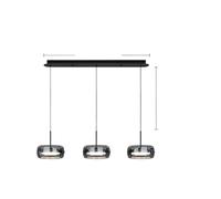 wenwendianzi Moderna e Minimalista Lampada a Sospensione in Vetro a Tre Teste for Sala da Pranzo, Ristorante e Bar, luci a LED, lampadari(3 Heads,Tri Colored Light_Illuminate Below)