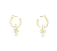 wenwendianzi Orecchini pendenti con bracciale regolabile con collana e petali di farfalla in oro